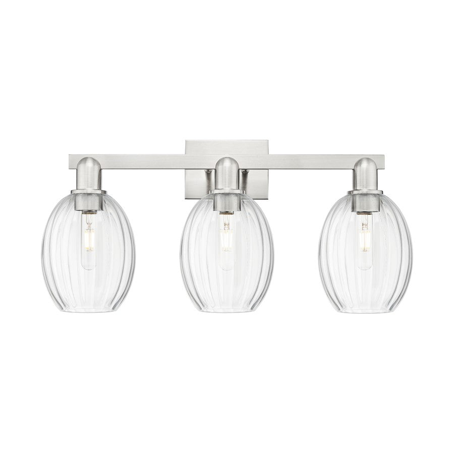 Innovations Preston 3Lt 26" Bell Bath, Satin Nickel/Clear - 716-3W-SN-G459-6CL