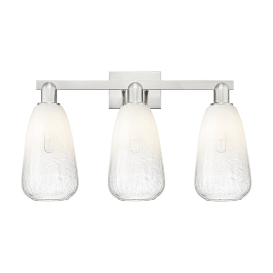 Innovations Brookhaven Almond 26in 3-Light Bath Vanity Light | Industrial Brushed Satin Nickel and Opal Glass | Bathroom Vanity | Model 716-3W-SN-G480-6OP