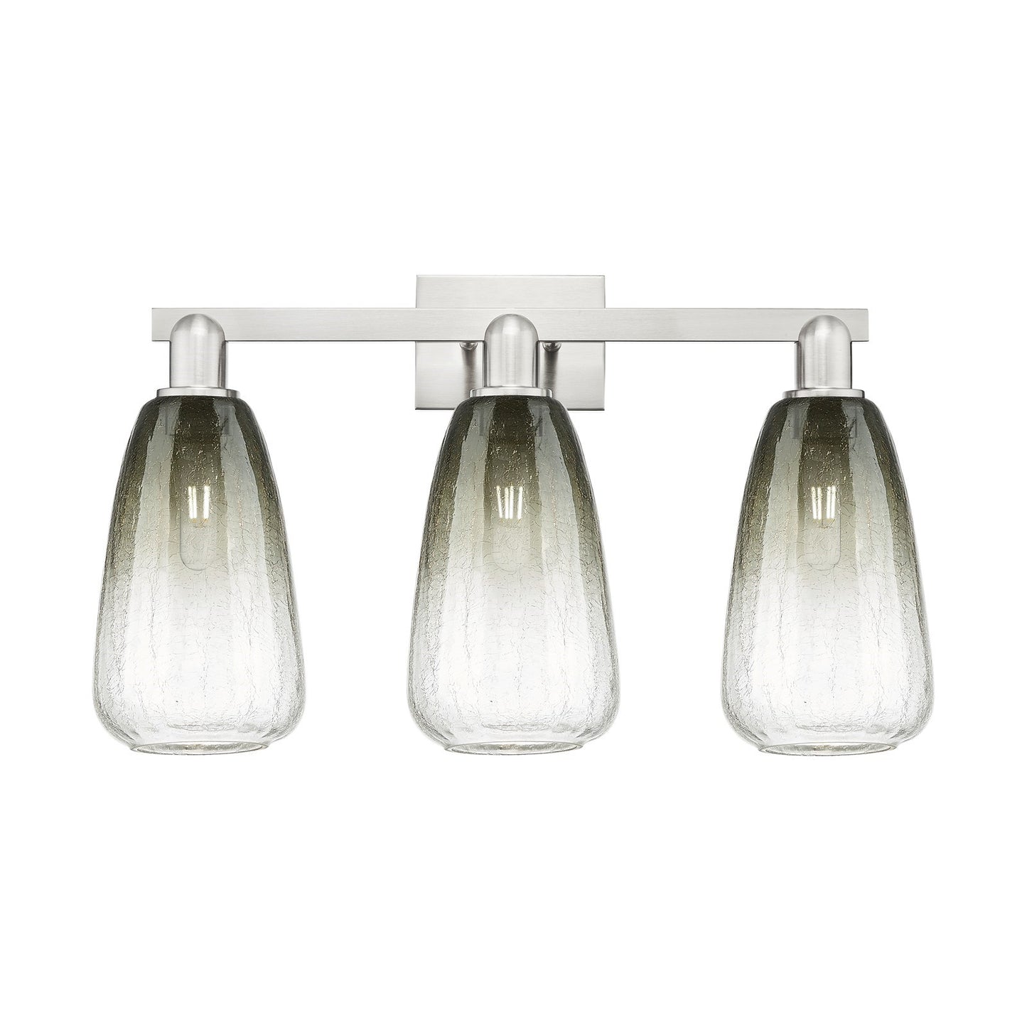 Innovations Brookhaven Almond 26in 3-Light Bath Vanity Light | Industrial Brushed Satin Nickel and Slate Glass | Bathroom | Model 716-3W-SN-G480-6SL