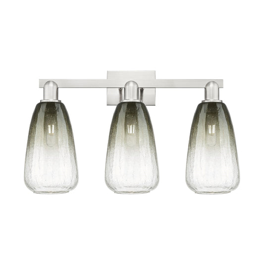 Innovations Brookhaven Almond 26in 3-Light Bath Vanity Light | Industrial Brushed Satin Nickel and Slate Glass | Bathroom | Model 716-3W-SN-G480-6SL