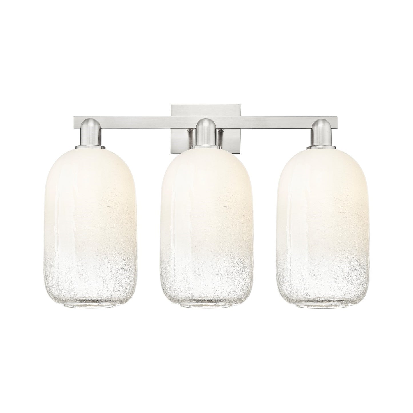 Innovations Brookhaven Cloche 26in 3-Light Bath Vanity Light | Industrial Brushed Satin Nickel and Opal Glass | Bathroom Vanity | Model 716-3W-SN-G482-7OP