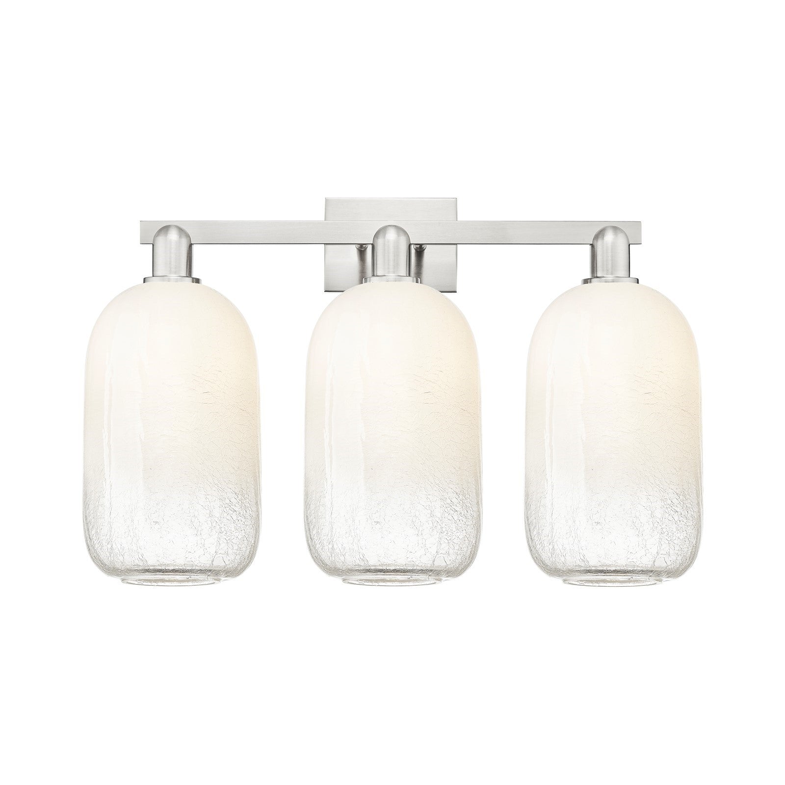 Innovations Brookhaven Cloche 26in 3-Light Bath Vanity Light | Industrial Brushed Satin Nickel and Opal Glass | Bathroom Vanity | Model 716-3W-SN-G482-7OP