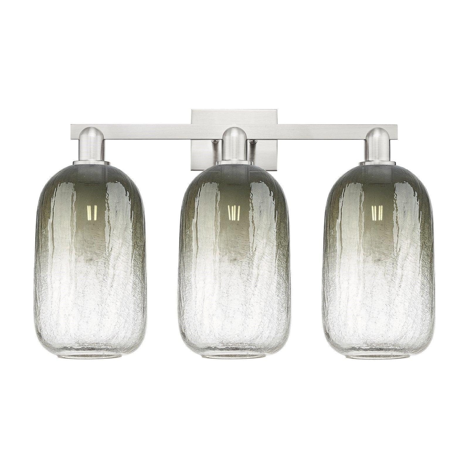 Innovations Brookhaven Cloche 26in 3-Light Bath Vanity Light | Industrial Brushed Satin Nickel and Slate Glass | Bathroom | Model 716-3W-SN-G482-7SL