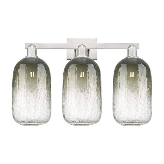 Innovations Brookhaven Cloche 26in 3-Light Bath Vanity Light | Industrial Brushed Satin Nickel and Slate Glass | Bathroom | Model 716-3W-SN-G482-7SL