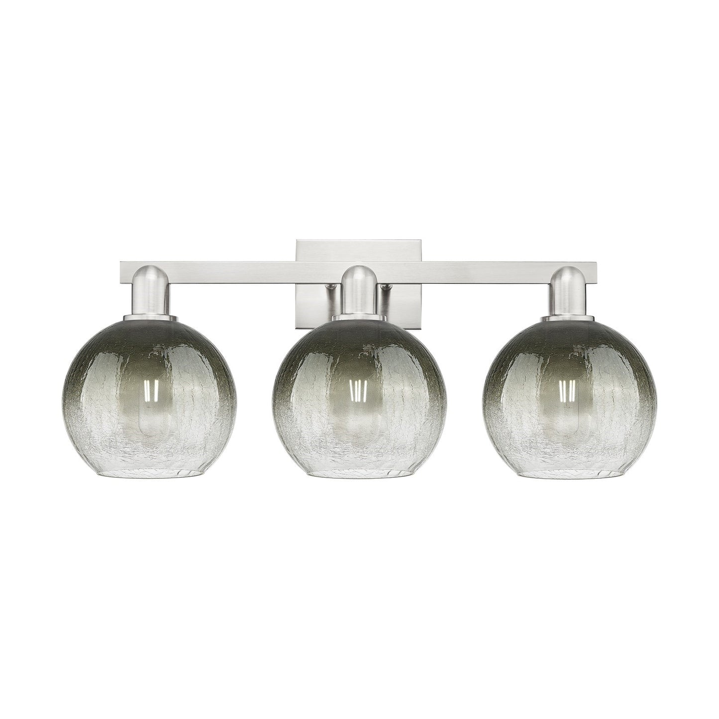 Innovations Brookhaven Globe 27in 3-Light Bath Vanity Light | Industrial Brushed Satin Nickel and Slate Glass | Bathroom Vanity | Model 716-3W-SN-G483-8SL