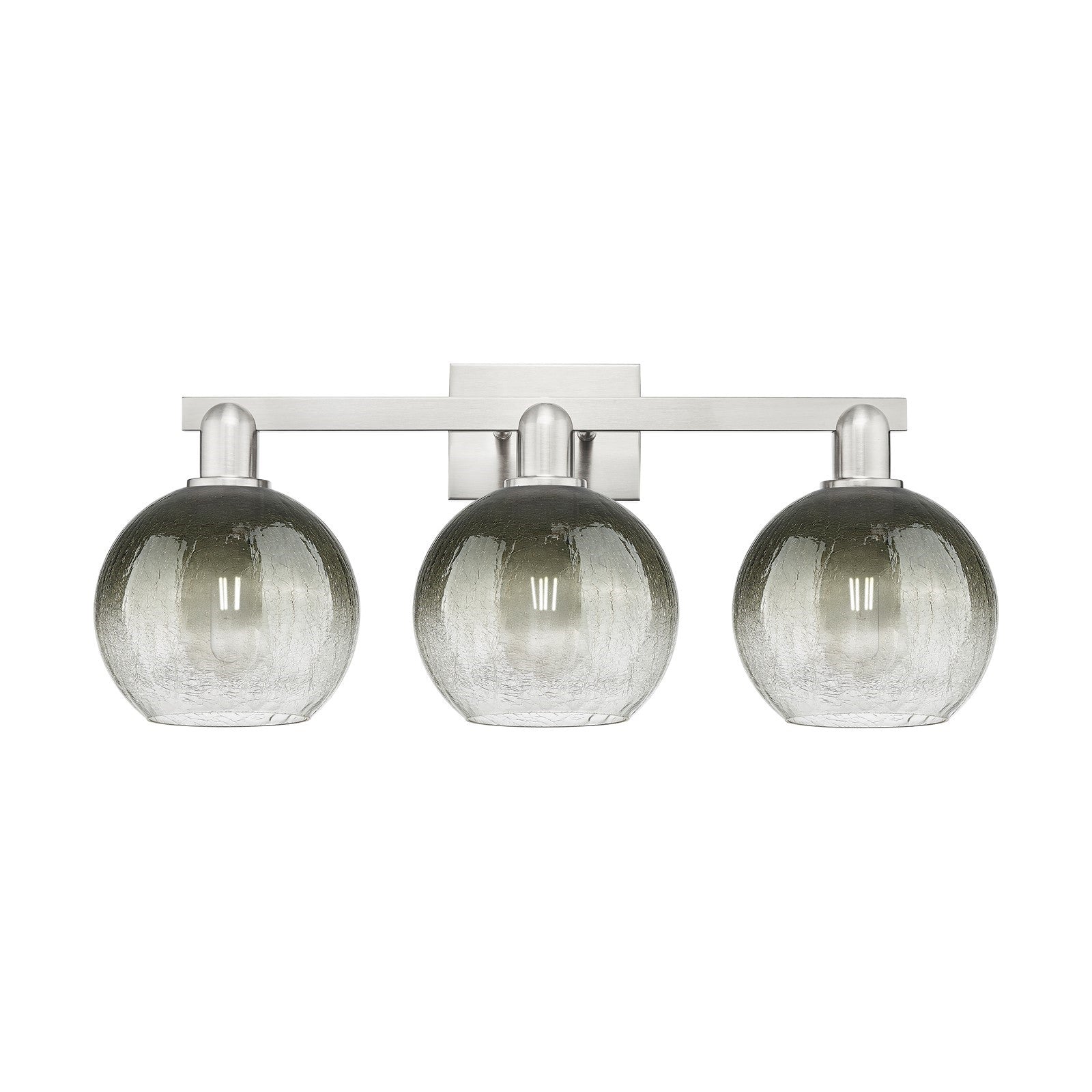 Innovations Brookhaven Globe 27in 3-Light Bath Vanity Light | Industrial Brushed Satin Nickel and Slate Glass | Bathroom Vanity | Model 716-3W-SN-G483-8SL