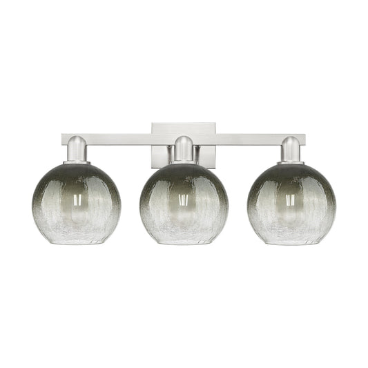 Innovations Brookhaven Globe 27in 3-Light Bath Vanity Light | Industrial Brushed Satin Nickel and Slate Glass | Bathroom Vanity | Model 716-3W-SN-G483-8SL