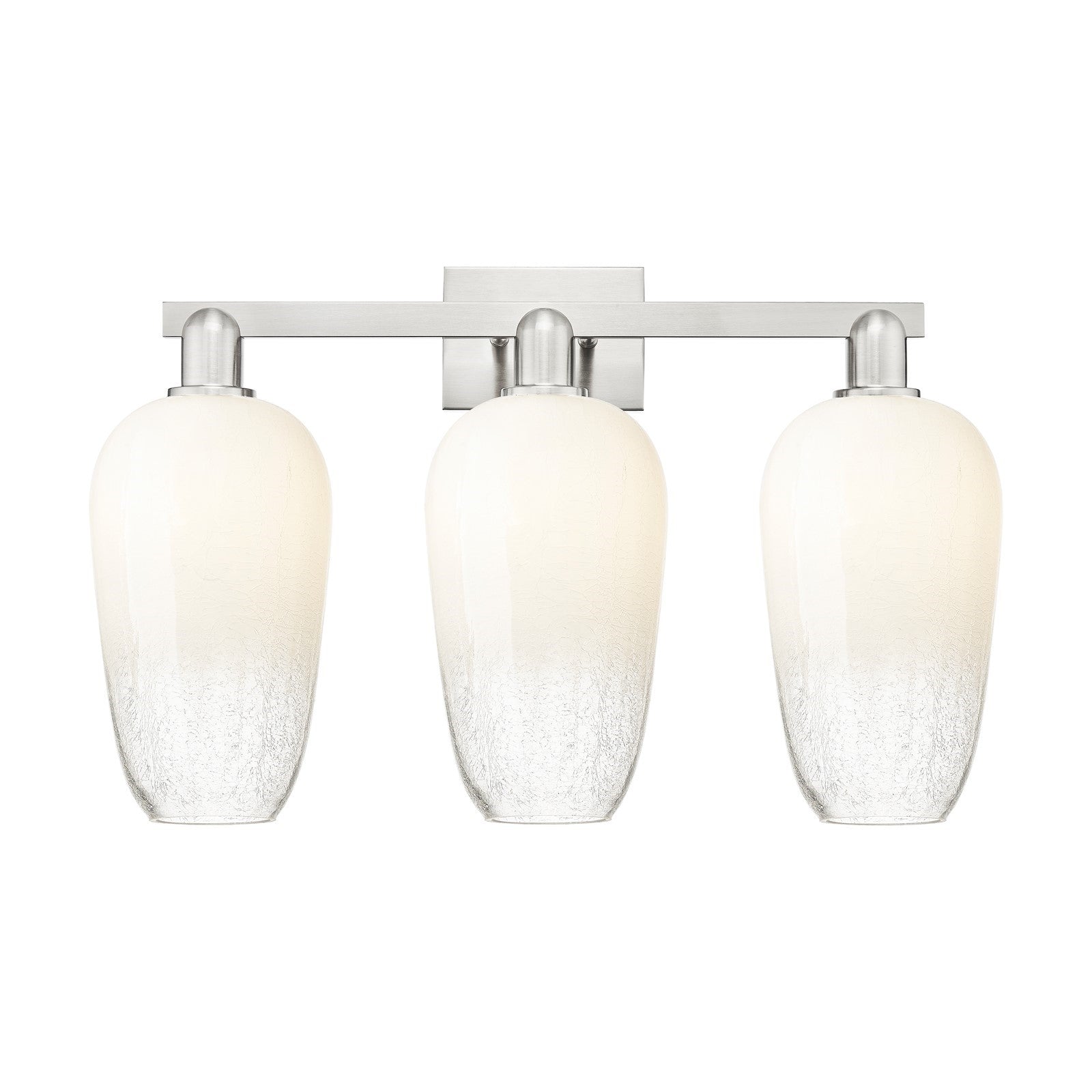 Innovations Brookhaven Flute 26in 3-Light Bath Vanity Light | Industrial Brushed Satin Nickel and Opal Glass | Bathroom Vanity | Model 716-3W-SN-G484-7OP