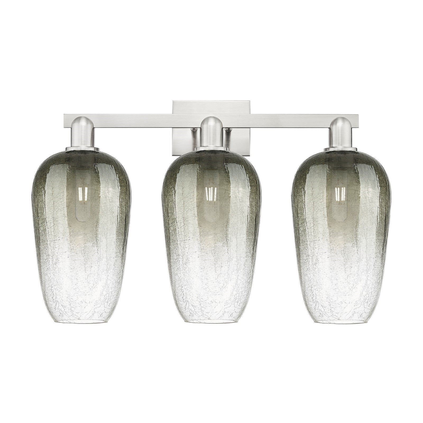 Innovations Brookhaven Flute 26in 3-Light Bath Vanity Light | Industrial Brushed Satin Nickel and Slate Glass | Bathroom Vanity | Model 716-3W-SN-G484-7SL