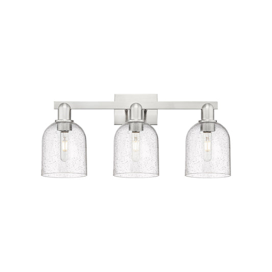 Innovations Bella 24.5in 3-Light Bath Vanity Light | Industrial Brushed Satin Nickel and Seedy Glass | Bathroom Vanity | 24.5 | Model 716-3W-SN-G558-6SDY