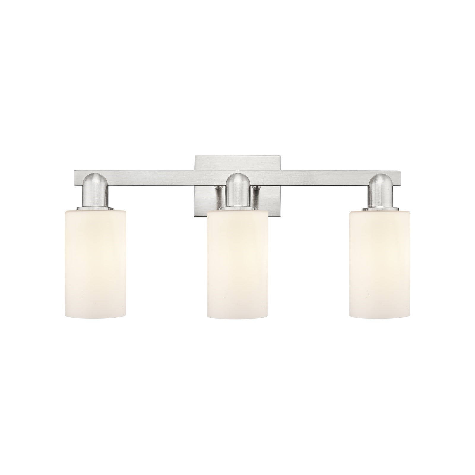 Innovations Clymer 23in 3-Light Bath Vanity Light | Industrial Brushed Satin Nickel and Matte White Glass | Bathroom Vanity | 22.88 | Model 716-3W-SN-G801