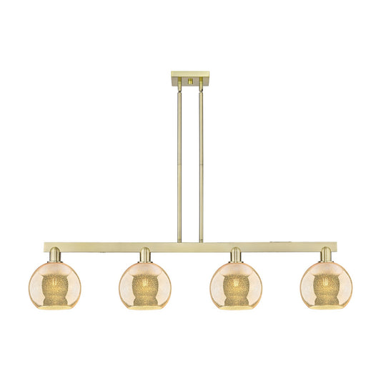 Innovations Athens 51in 4-Light Island Light | Industrial Antique Brass and Mercury Glass | Kitchen Island & Dining Room | Model 716-4I-AB-G128-8