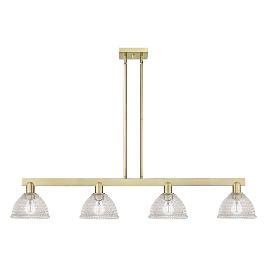 Innovations Arietta 51in 4-Light Island Light | Industrial Antique Brass and Clear Glass | Kitchen Island & Dining Room | Model 716-4I-AB-G422