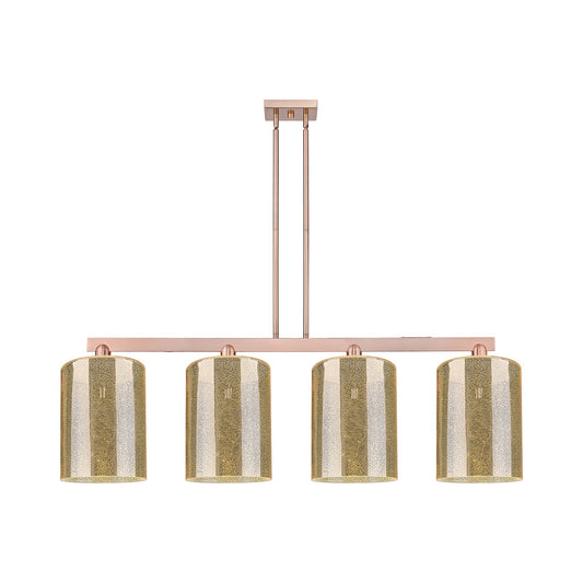 Innovations Cobbleskill 52in 4-Light Island Light | Industrial Antique Copper Steel and Mercury Glass | Kitchen Island & Dining | Model 716-4I-AC-G116-L