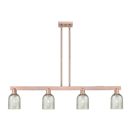 Innovations Caledonia 48in 4-Light Island Light | Industrial Antique Copper and Mica Glass | Kitchen Island & Dining Room | Model 716-4I-AC-G259