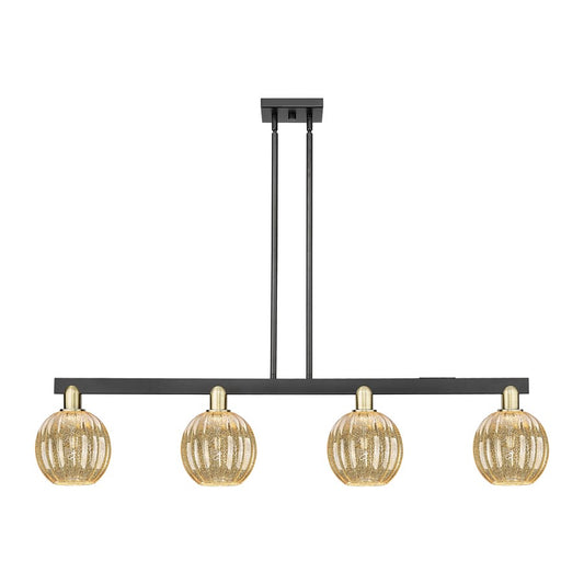 Innovations Preston 4Lt 48" Globe Stem Island, BKS/MC - 716-4I-BAB-G458-7ME