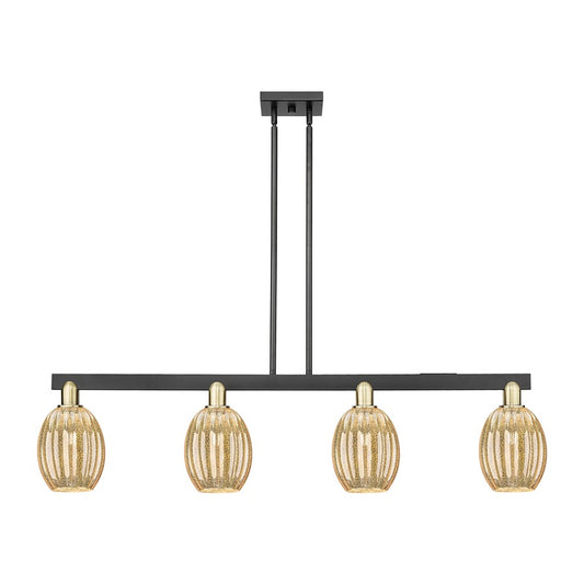 Innovations Preston 4Lt 48" Bell Stem Island Light, BKS/MC - 716-4I-BAB-G459-6ME