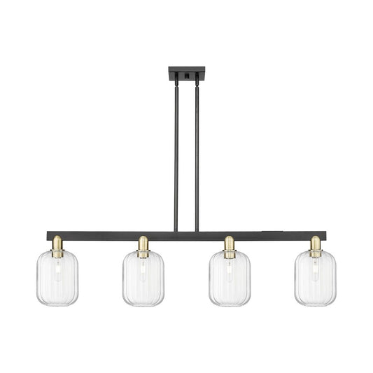 Innovations Preston 4Lt 48" Jar Stem Island Light, BKS/CL - 716-4I-BAB-G460-7CL