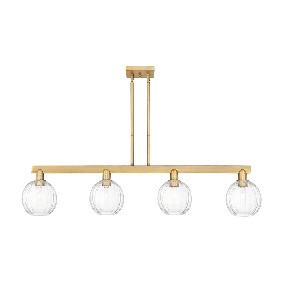 Innovations Preston 4Lt 48" Globe Stem Island Light, BB/CL - 716-4I-BB-G458-7CL