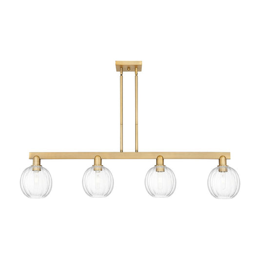 Innovations Preston 4Lt 48" Globe Stem Island Light, BB/CL - 716-4I-BB-G458-7CL