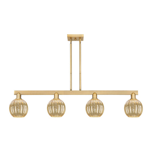 Innovations Preston 4Lt 48" Globe Stem Island Light, BB/MC - 716-4I-BB-G458-7ME
