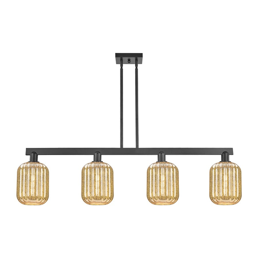 Innovations Preston 4Lt 48" Jar Stem Island Light, BK/MC - 716-4I-BK-G460-7ME