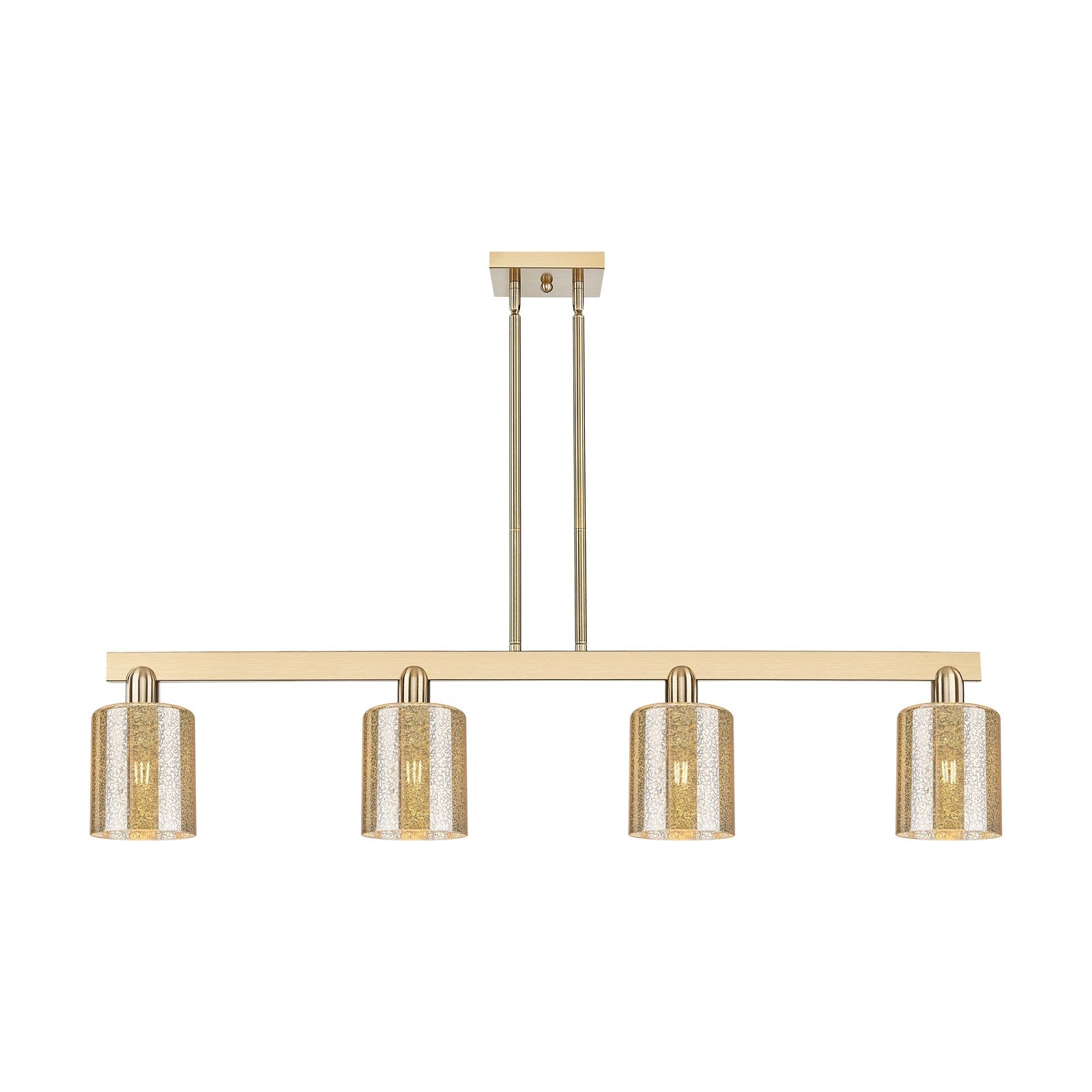 Innovations Cobbleskill 48in 4-Light Island Light | Industrial Champagne Bronze Steel and Mercury Glass | Kitchen Island & Dining | Model 716-4I-CB-G116