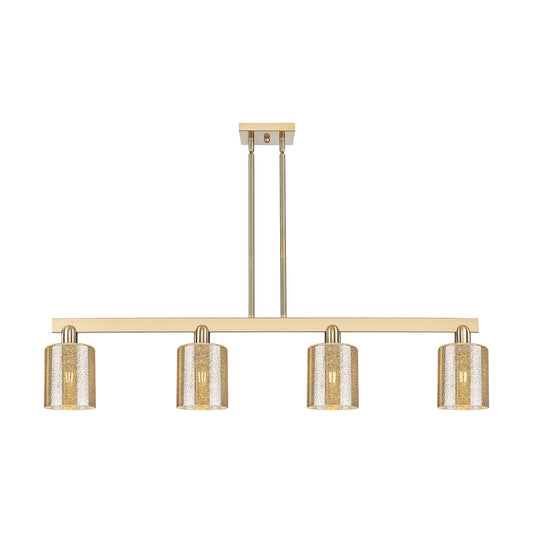 Innovations Cobbleskill 48in 4-Light Island Light | Industrial Champagne Bronze Steel and Mercury Glass | Kitchen Island & Dining | Model 716-4I-CB-G116