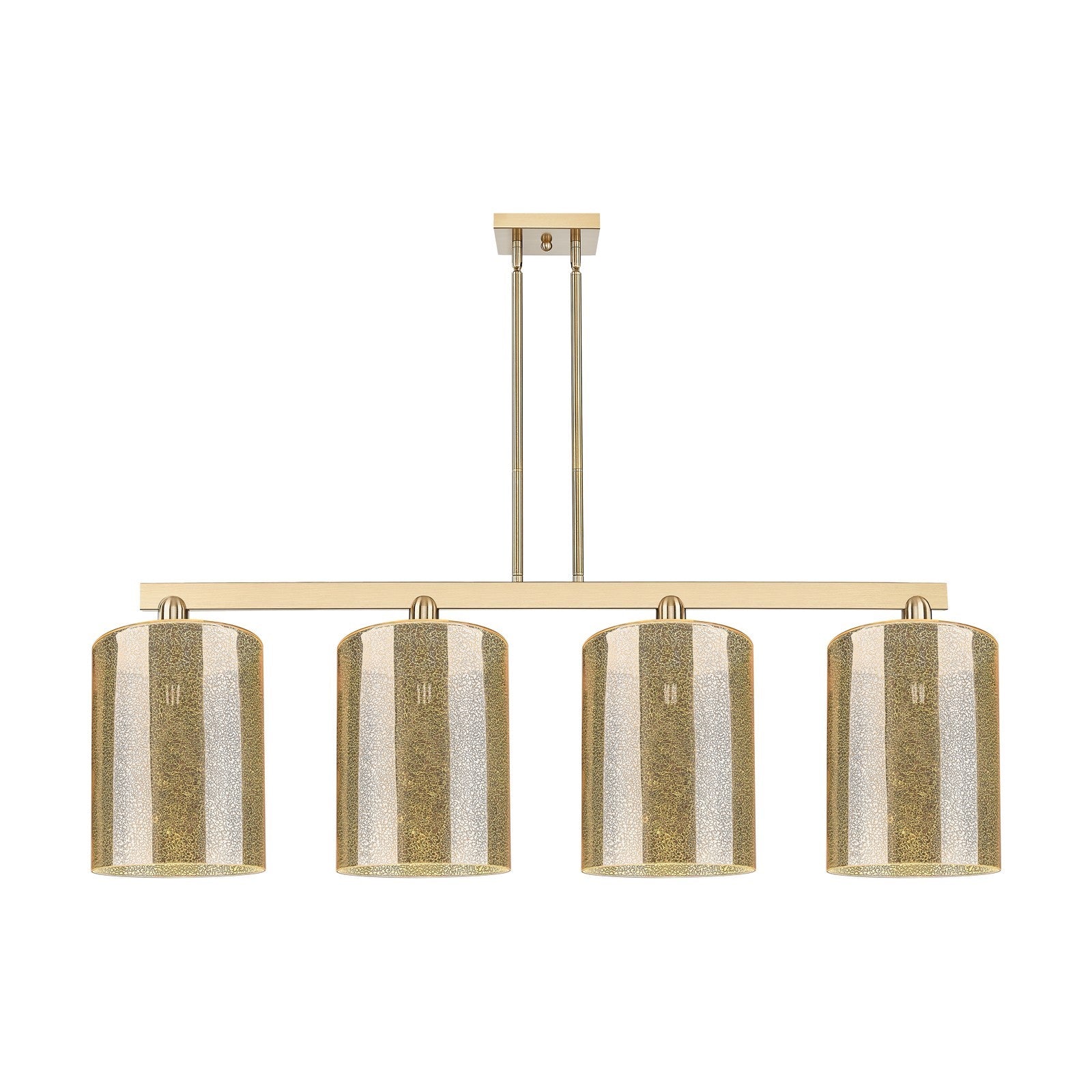 Innovations Cobbleskill 52in 4-Light Island Light | Industrial Champagne Bronze Steel and Mercury Glass | Kitchen Island & Dining | Model 716-4I-CB-G116-L