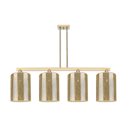 Innovations Cobbleskill 52in 4-Light Island Light | Industrial Champagne Bronze Steel and Mercury Glass | Kitchen Island & Dining | Model 716-4I-CB-G116-L
