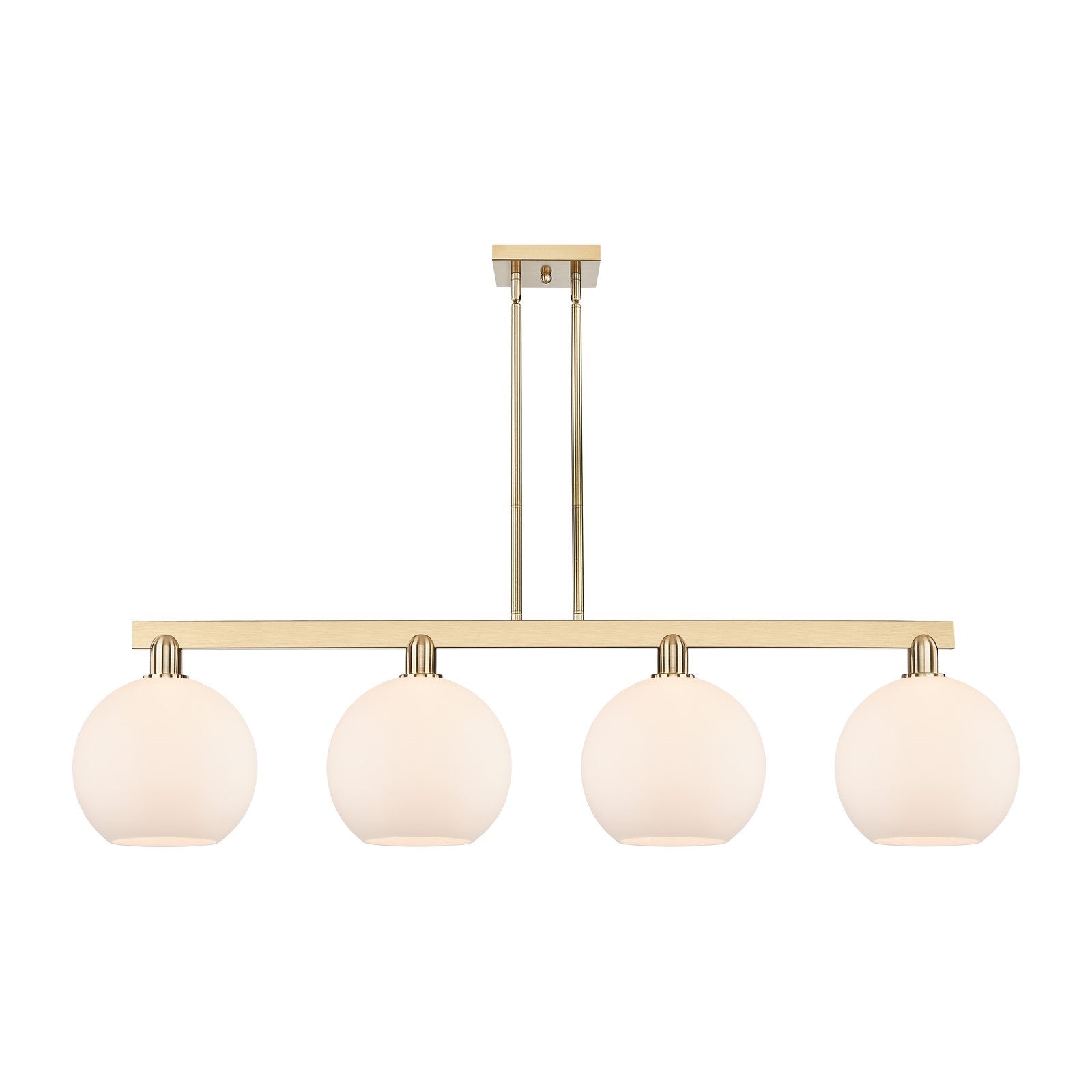 Innovations Athens 53in 4-Light Island Light | Industrial Champagne Bronze Steel and Matte White Glass | Kitchen Island & Dining | Model 716-4I-CB-G121-10