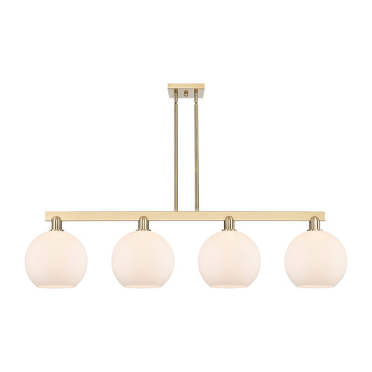Innovations Athens 53in 4-Light Island Light | Industrial Champagne Bronze Steel and Matte White Glass | Kitchen Island & Dining | Model 716-4I-CB-G121-10