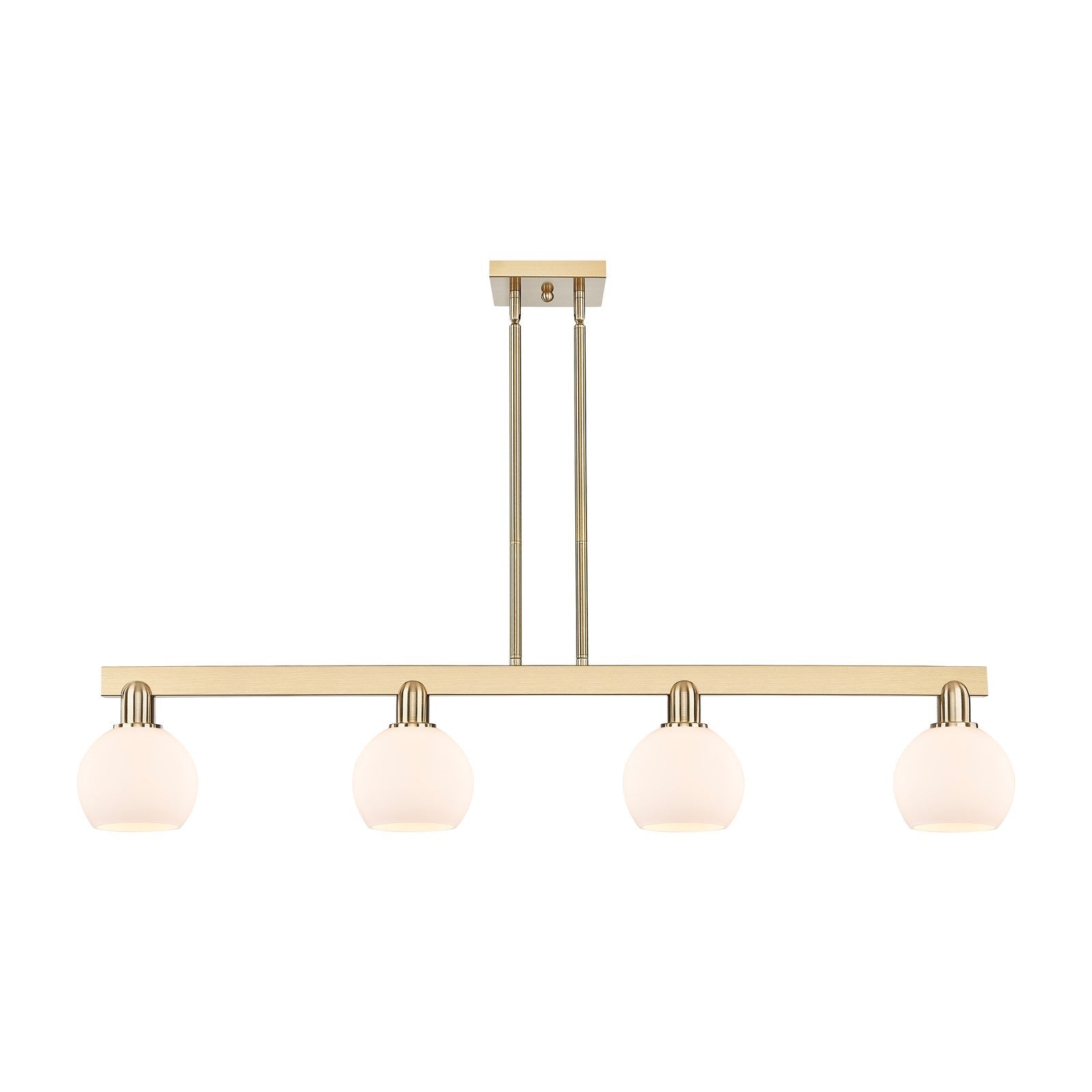 Innovations Athens 49in 4-Light Island Light | Industrial Champagne Bronze Steel and Matte White Glass | Kitchen Island & Dining | Model 716-4I-CB-G121-6