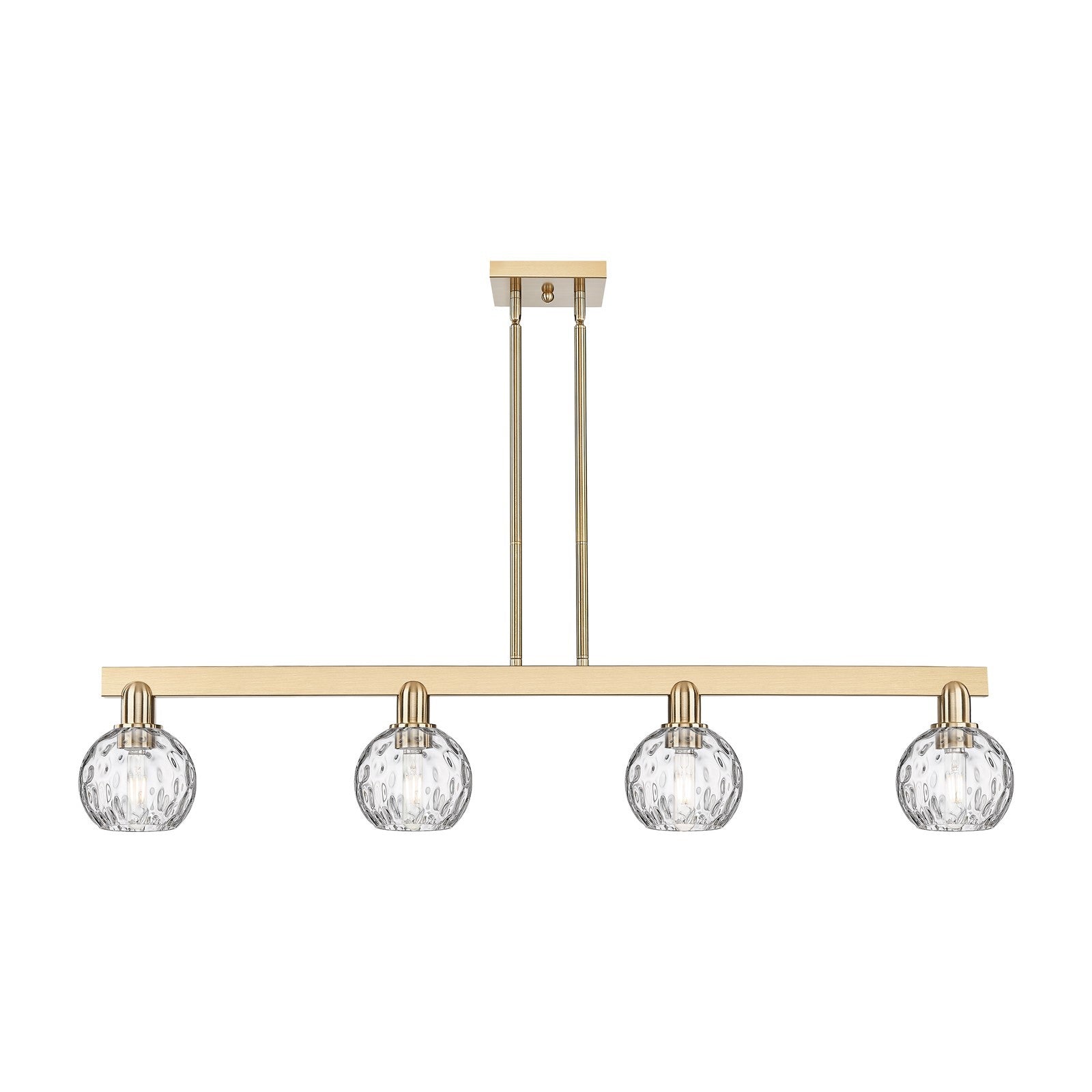 Innovations Athens 49in 4-Light Island Light | Industrial Champagne Bronze Steel and Clear Water Glass | Kitchen Island & Dining | Model 716-4I-CB-G1215-6