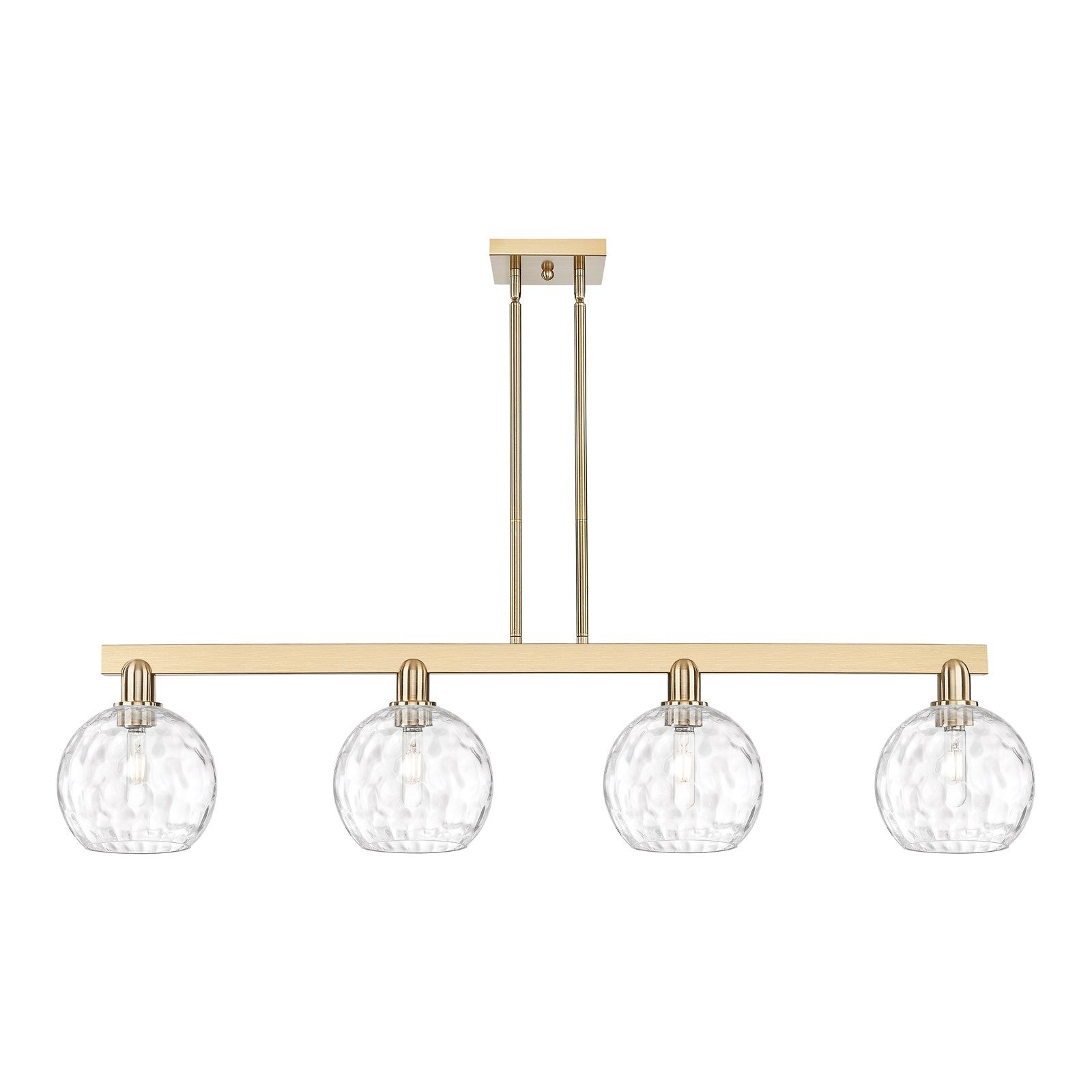 Innovations Athens 51in 4-Light Island Light | Industrial Champagne Bronze Steel and Clear Water Glass | Kitchen Island & Dining | Model 716-4I-CB-G1215-8