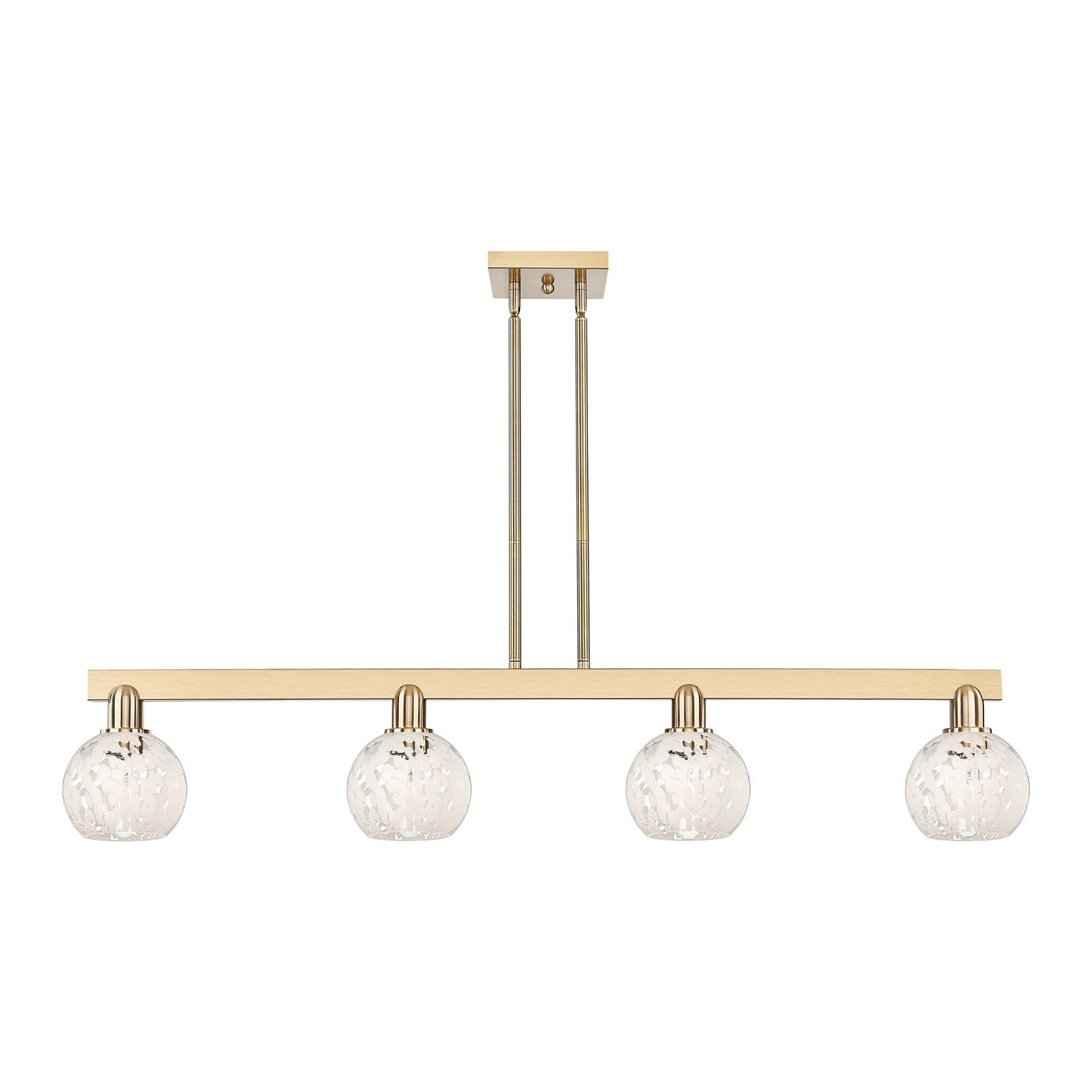 Innovations Lighting Arcadia 49in 4-Light Island Light | Industrial Champagne Bronze Steel and White Mouchette Glass | Kitchen | Model 716-4I-CB-G1216-6WM