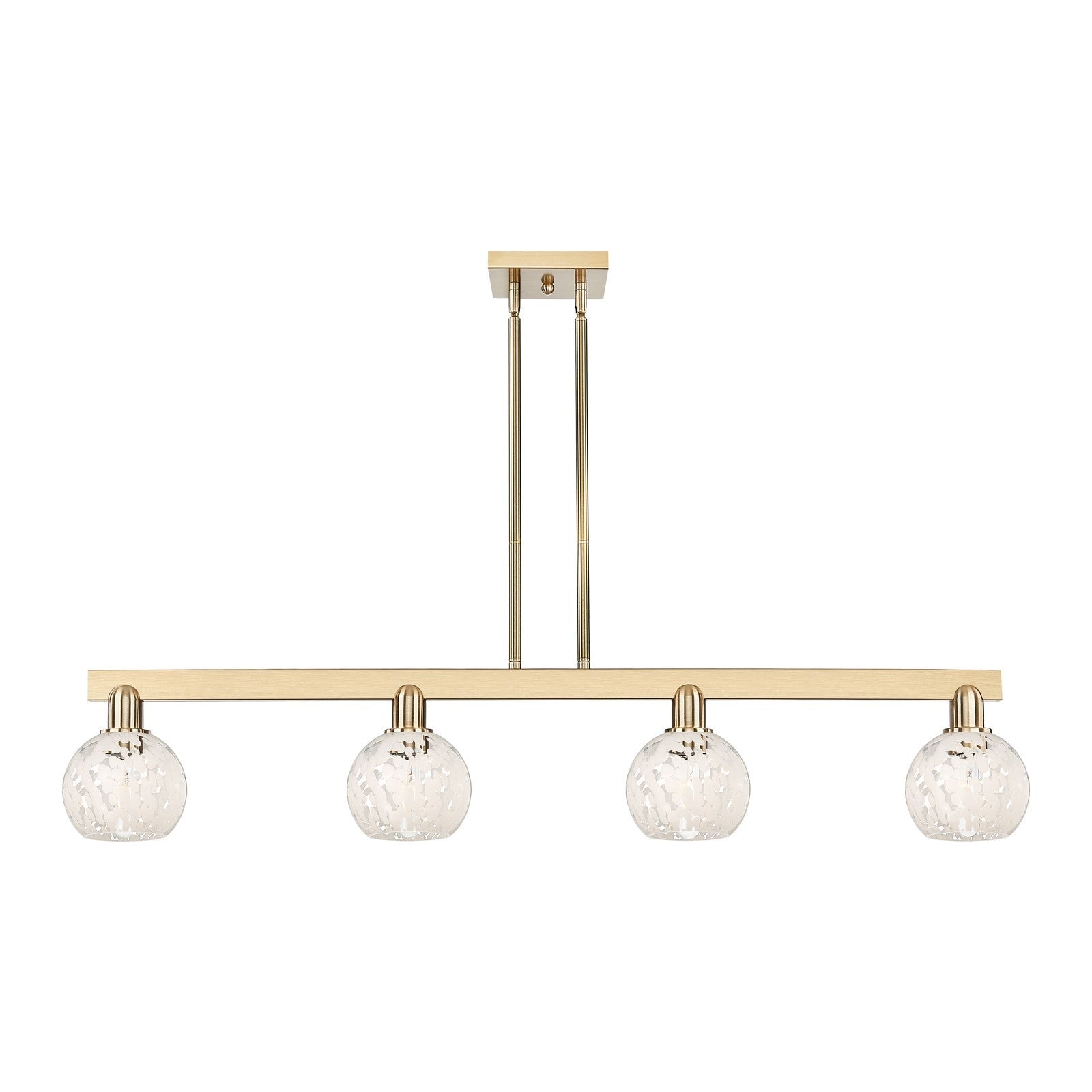 Innovations Lighting Arcadia 49in 4-Light Island Light | Industrial Champagne Bronze Steel and White Mouchette Glass | Kitchen | Model 716-4I-CB-G1216-6WM