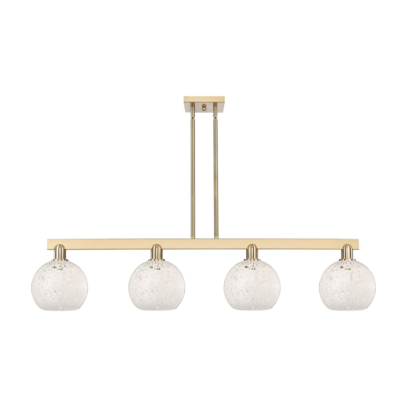 Innovations Lighting Arcadia 51in 4-Light Island Light | Industrial Champagne Bronze Steel and White Mouchette Glass | Kitchen | Model 716-4I-CB-G1216-8WM