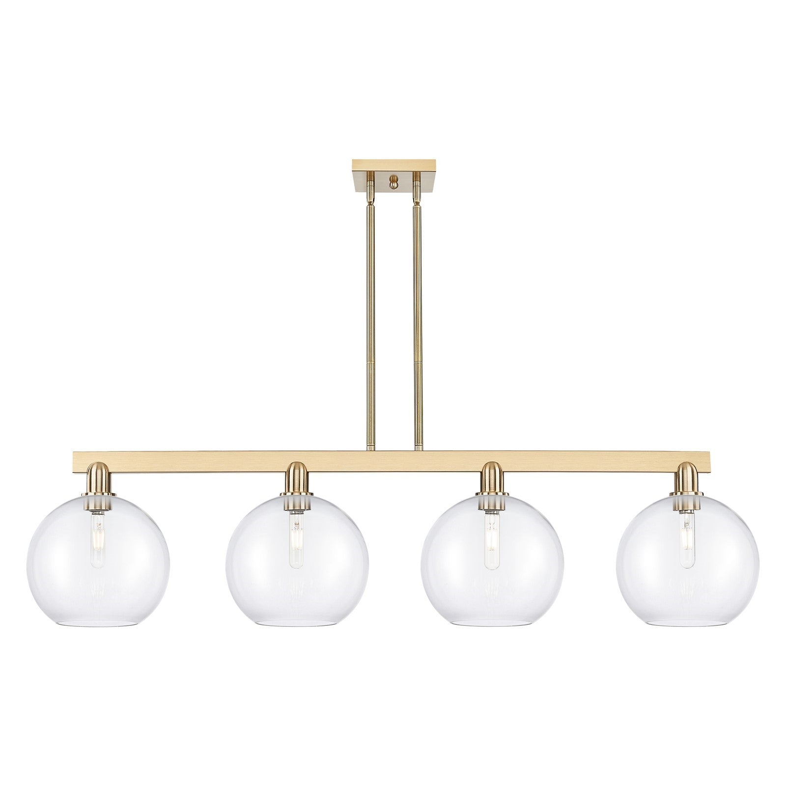 Innovations Athens 53in 4-Light Island Light | Industrial Champagne Bronze Steel and Clear Glass | Kitchen Island & Dining Room | Model 716-4I-CB-G122-10