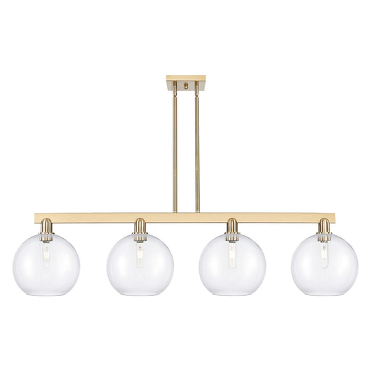 Innovations Athens 53in 4-Light Island Light | Industrial Champagne Bronze Steel and Clear Glass | Kitchen Island & Dining Room | Model 716-4I-CB-G122-10