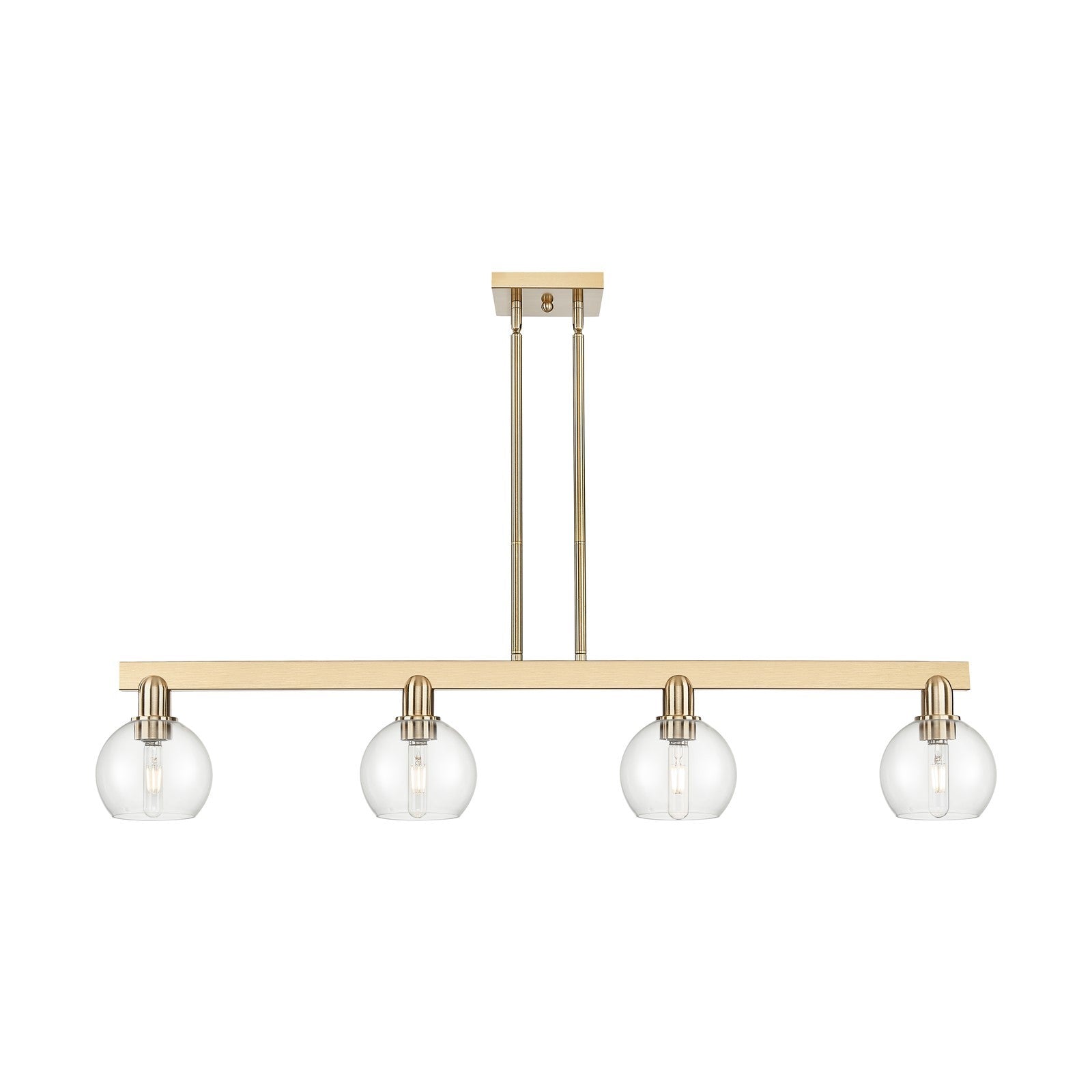Innovations Athens 49in 4-Light Island Light | Industrial Champagne Bronze Steel and Clear Glass | Kitchen Island & Dining Room | Model 716-4I-CB-G122-6