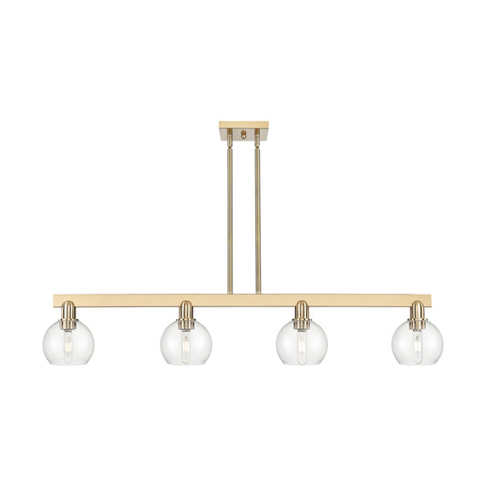 Innovations Athens 49in 4-Light Island Light | Industrial Champagne Bronze Steel and Clear Glass | Kitchen Island & Dining Room | Model 716-4I-CB-G122-6