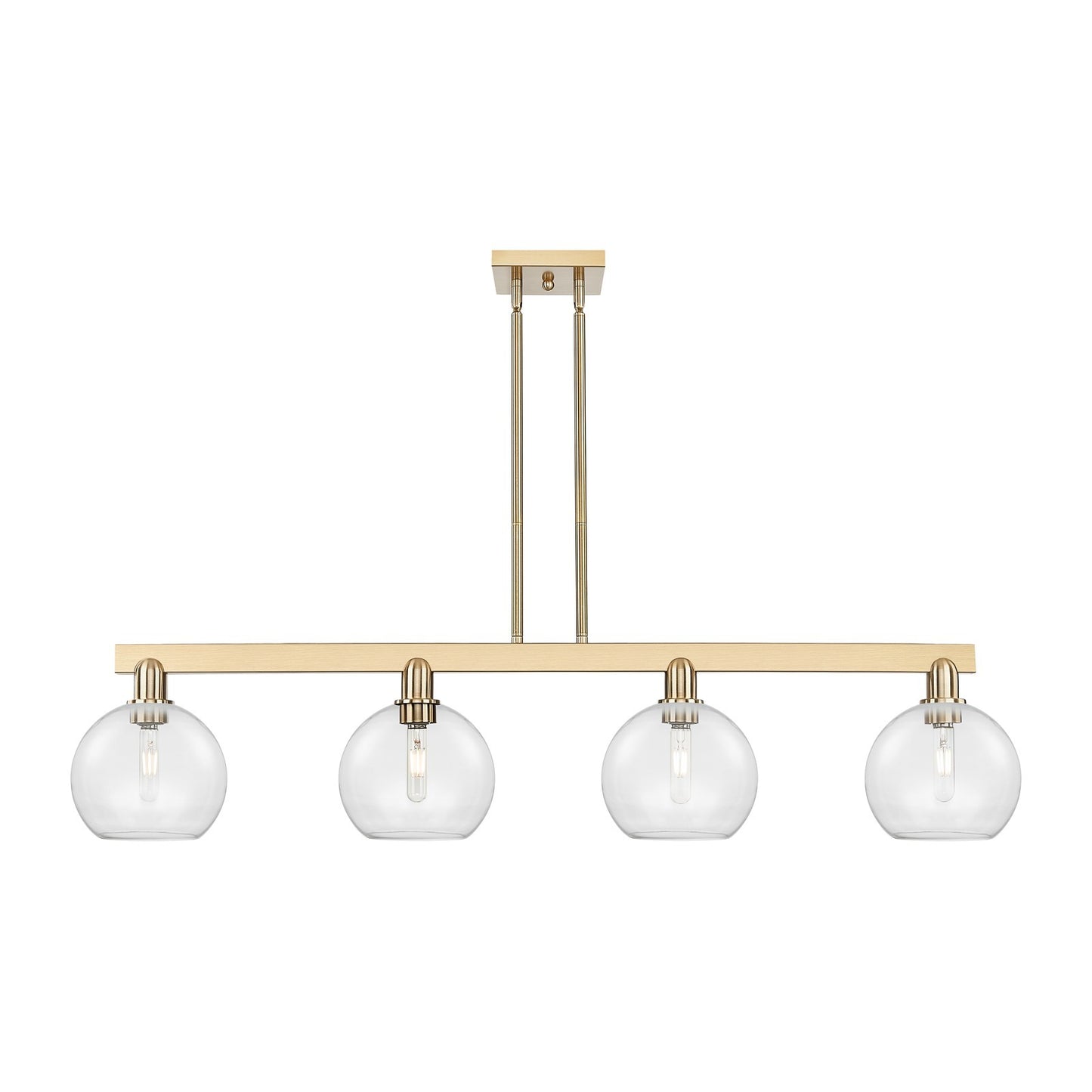 Innovations Athens 51in 4-Light Island Light | Industrial Champagne Bronze Steel and Clear Glass | Kitchen Island & Dining Room | Model 716-4I-CB-G122-8