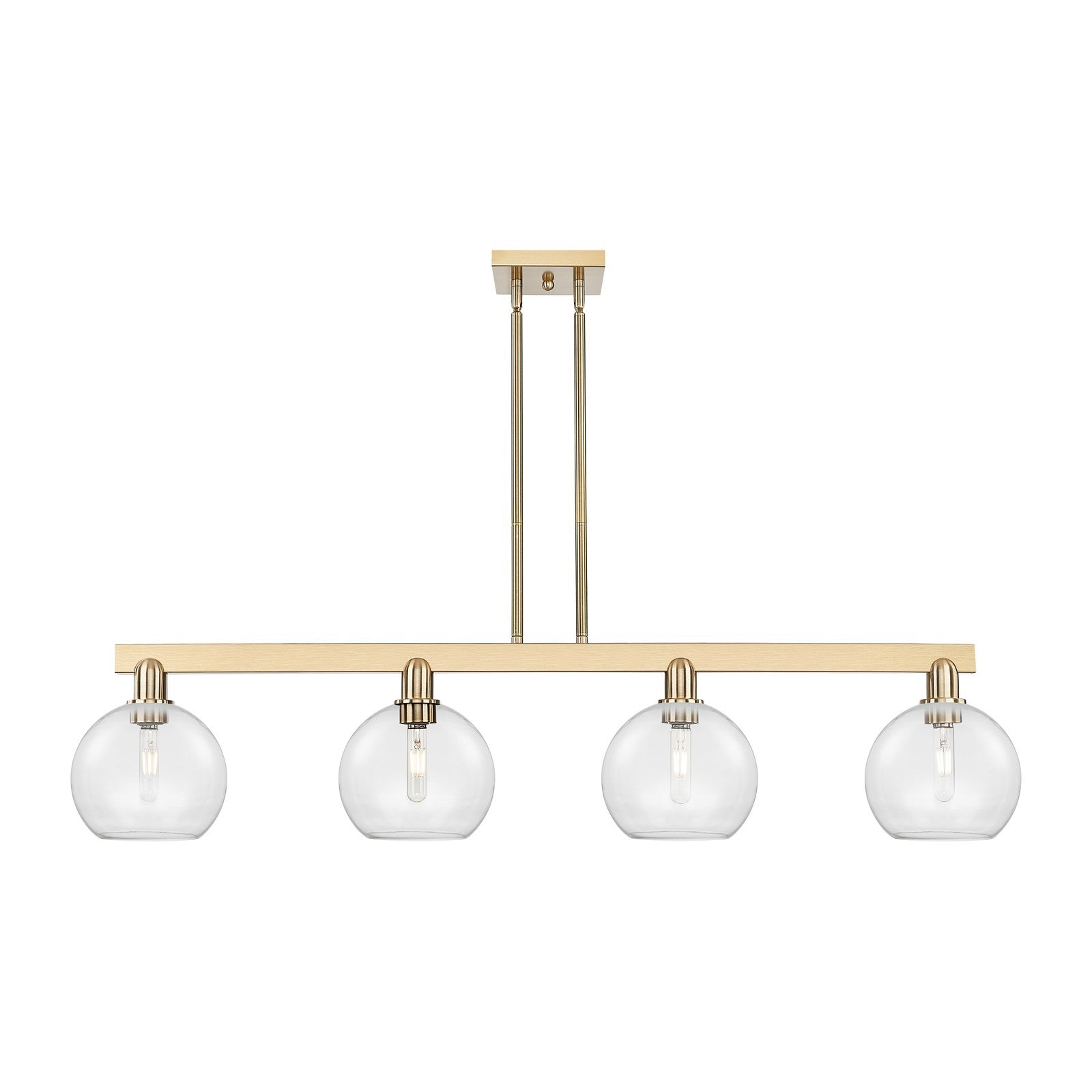 Innovations Athens 51in 4-Light Island Light | Industrial Champagne Bronze Steel and Clear Glass | Kitchen Island & Dining Room | Model 716-4I-CB-G122-8