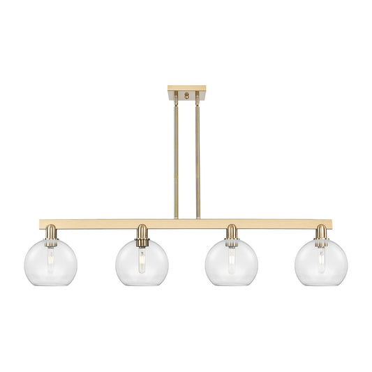 Innovations Athens 51in 4-Light Island Light | Industrial Champagne Bronze Steel and Clear Glass | Kitchen Island & Dining Room | Model 716-4I-CB-G122-8