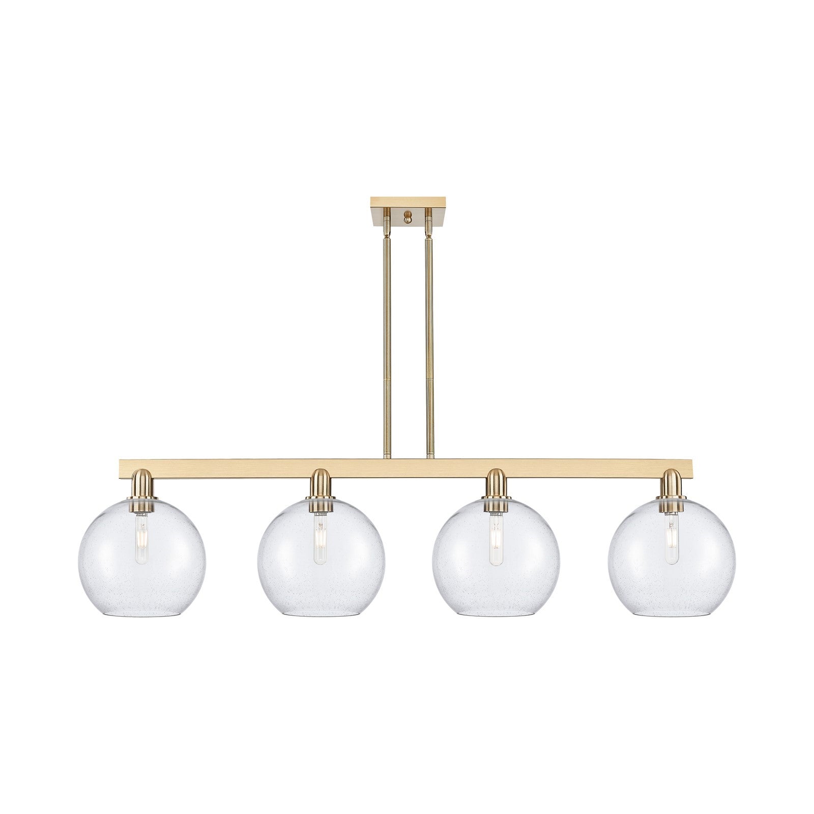 Innovations Athens 53in 4-Light Island Light | Industrial Champagne Bronze Steel and Seedy Glass | Kitchen Island & Dining Room | Model 716-4I-CB-G124-10