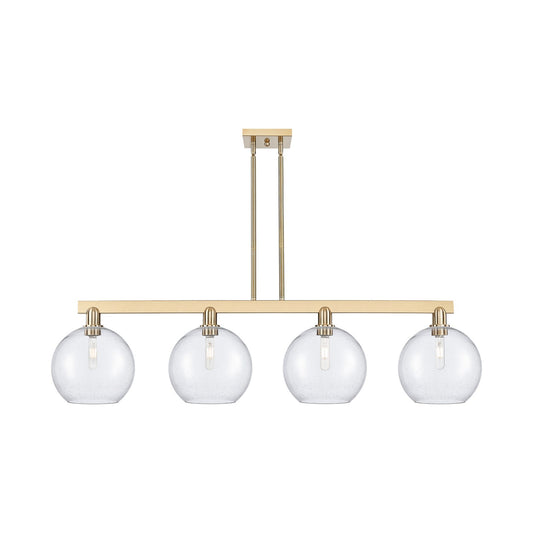 Innovations Athens 53in 4-Light Island Light | Industrial Champagne Bronze Steel and Seedy Glass | Kitchen Island & Dining Room | Model 716-4I-CB-G124-10