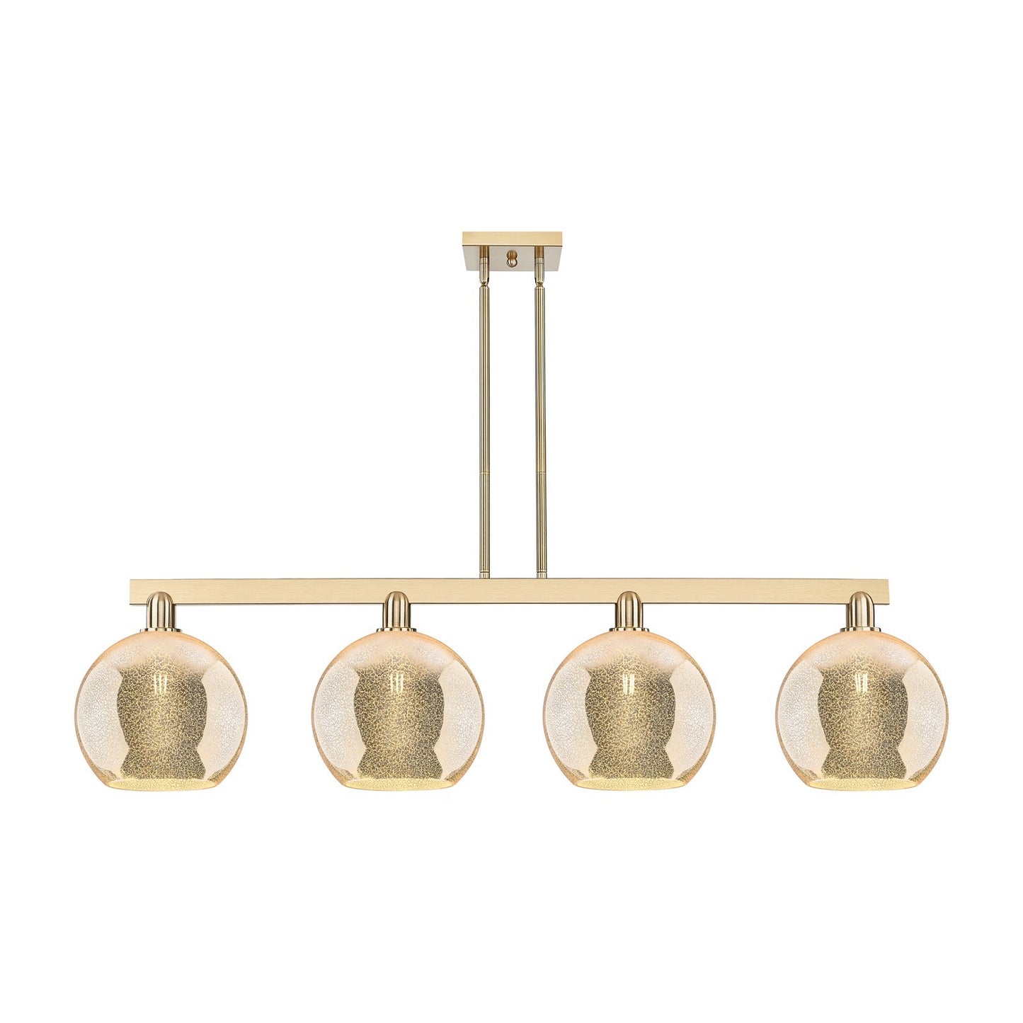 Innovations Athens 53in 4-Light Island Light | Industrial Champagne Bronze Steel and Mercury Glass | Kitchen Island & Dining | Model 716-4I-CB-G128-10