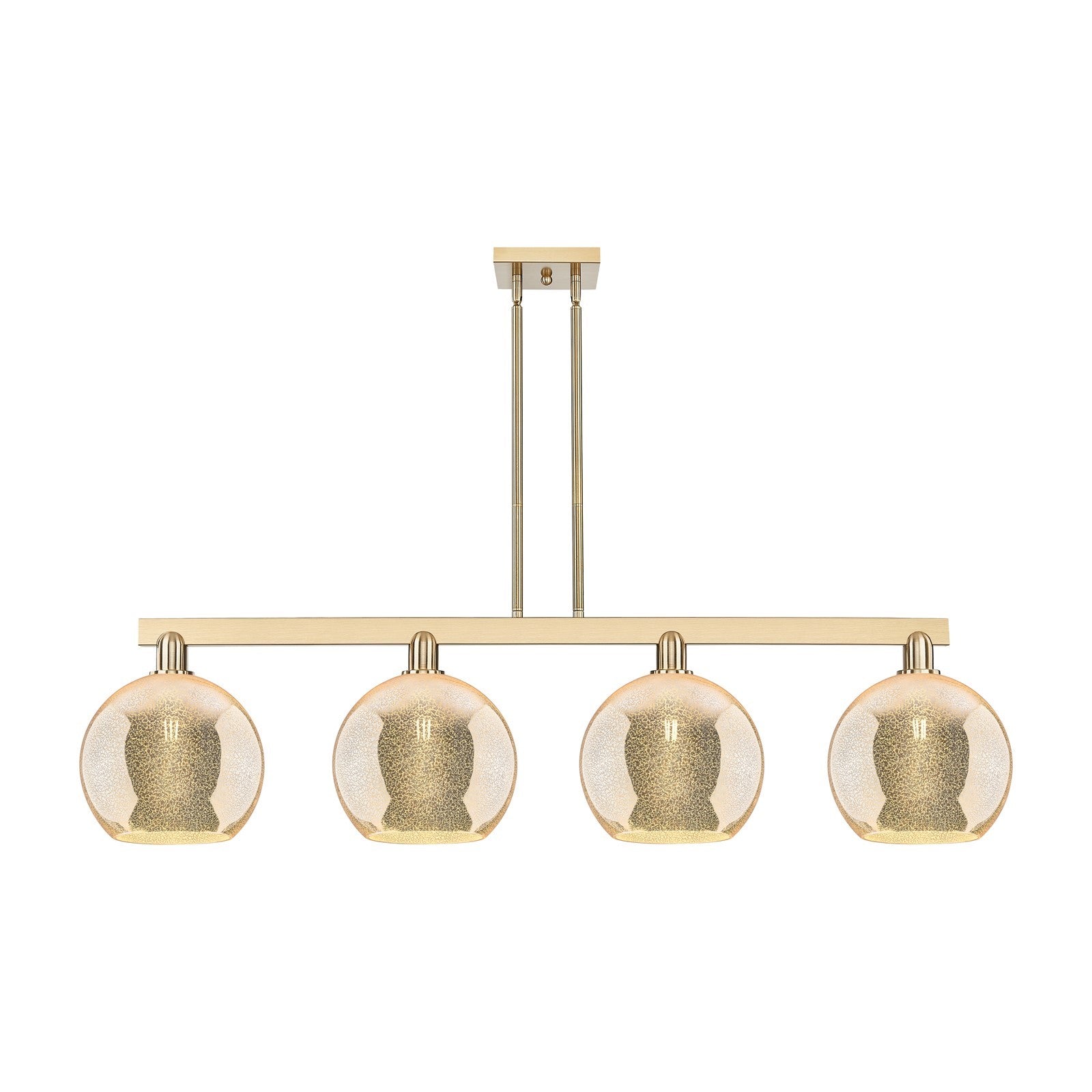 Innovations Athens 53in 4-Light Island Light | Industrial Champagne Bronze Steel and Mercury Glass | Kitchen Island & Dining | Model 716-4I-CB-G128-10