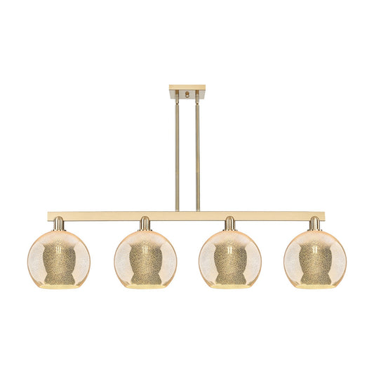 Innovations Athens 53in 4-Light Island Light | Industrial Champagne Bronze Steel and Mercury Glass | Kitchen Island & Dining | Model 716-4I-CB-G128-10